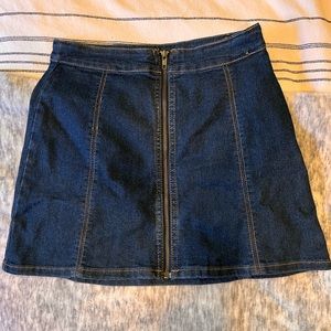 Forever 21 Denim Zip-Up Mini Skirt, Size: S